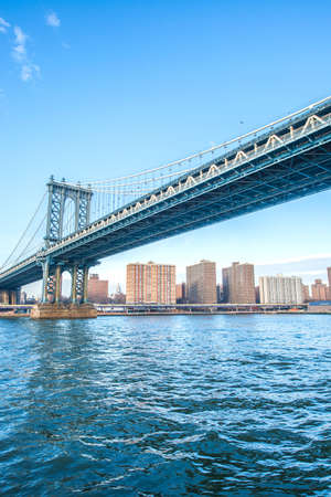 Manhattan bridge on summer day
