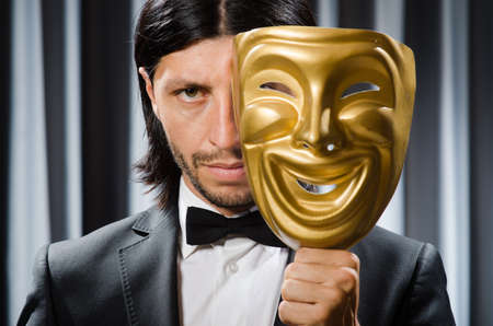 Funny concept with theatrical mask
