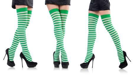 Woman legs isolated on the white backgroundの写真素材