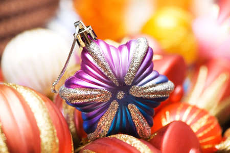 Christmas decorations in festive holiday concept