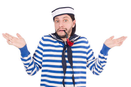 Funny sailor isolated on the whiteの写真素材