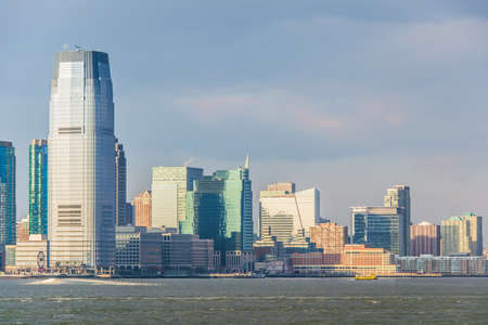 Skyline of Jersey City on bright summer dayのeditorial素材
