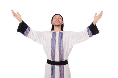 Concept with arab man isolated on white