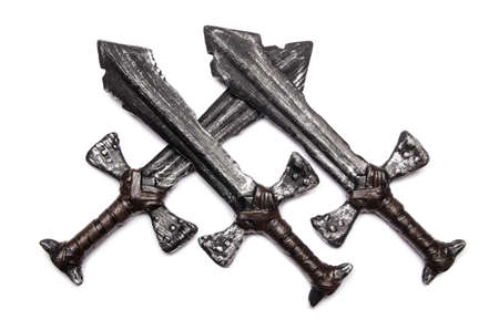 Medieaval swords isolated on the whiteの写真素材