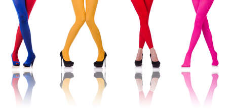 Woman legs isolated on the white background