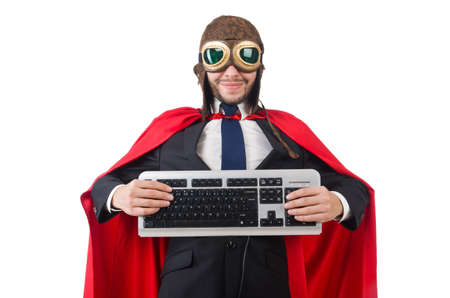 Man wearing red clothing in funny conceptの写真素材