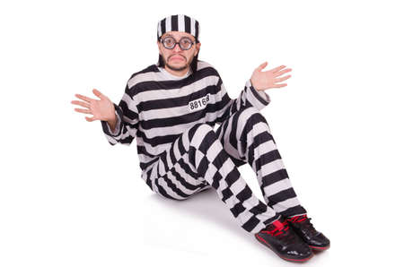 Prison inmate isolated on the white backgroundの写真素材