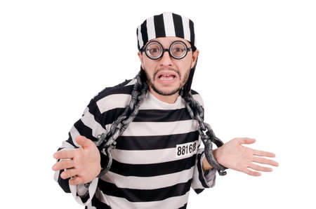 Prison inmate isolated on the white backgroundの写真素材