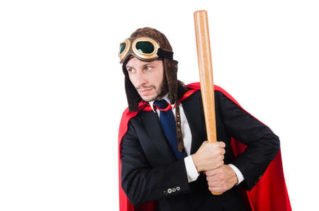 Man wearing red clothing in funny conceptの写真素材