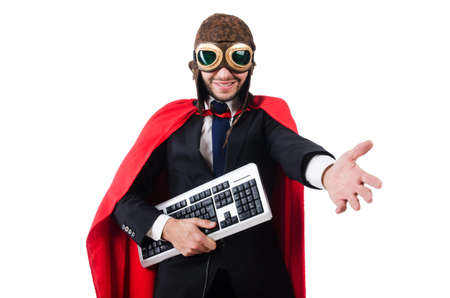 Man wearing red clothing in funny conceptの写真素材