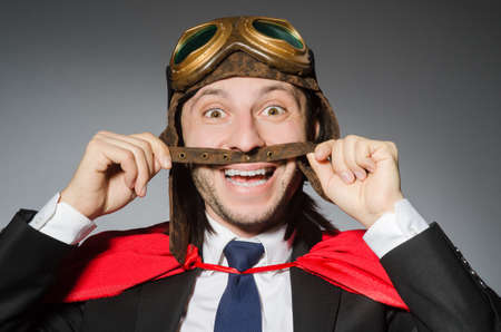 Man wearing red clothing in funny concept