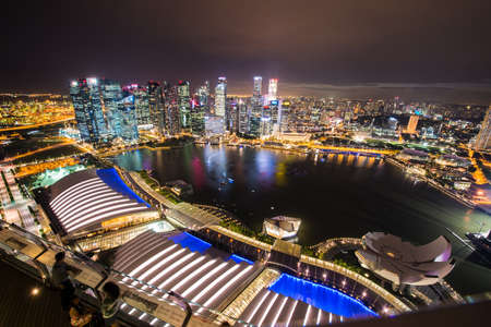 Panorama of Singapore skyline downtownのeditorial素材