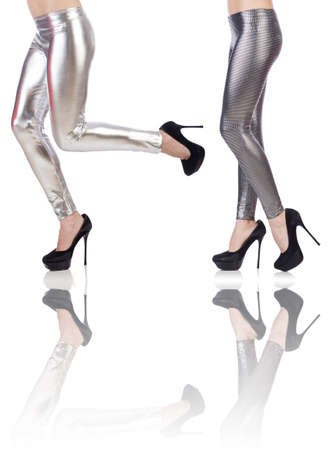 Woman legs isolated on the white backgroundの写真素材