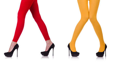 Woman legs isolated on the white backgroundの写真素材