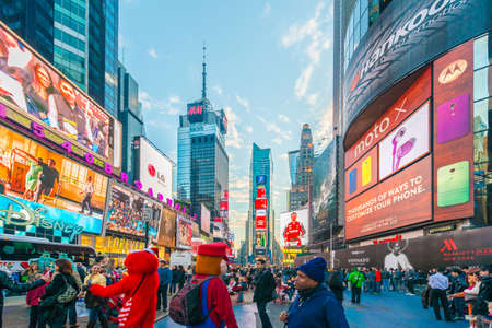 New York - DECEMBER 22, 2013: Times Square on December 22 in USA, New York. Times Square is the most popular tourist spot in New Yorkのeditorial素材