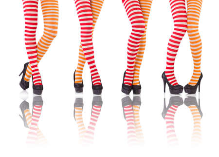 Woman legs isolated on the white background
