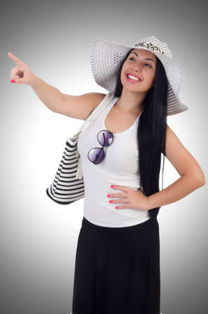 Young woman preparing for vacationの写真素材