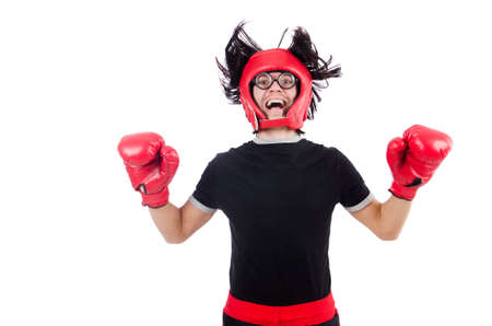 Funny boxer isolated on the whiteの写真素材