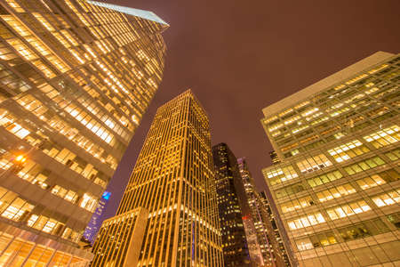Famous skyscrapers of New York at night