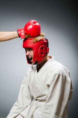 Funny boxer in sport conceptの写真素材