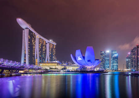 Panorama of Singapore skyline downtownのeditorial素材