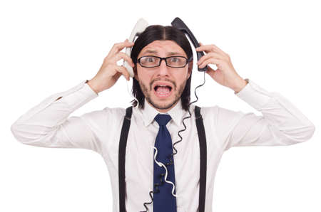 Businessman isolated on whiteの写真素材