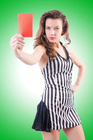 Woman judge isolated on the whiteの写真素材