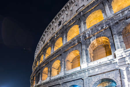Famous colosseum during evening hours