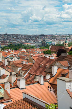 View of Prague on bright summer dayの写真素材