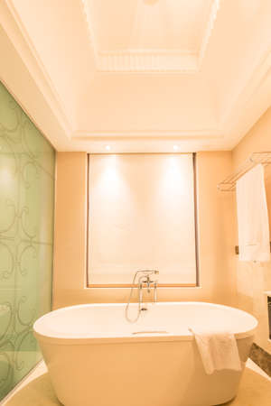 Modern bathroom interior with bathtubのeditorial素材