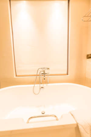 Modern bathroom interior with bathtubのeditorial素材