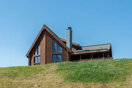 Modern house in bright summer dayのeditorial素材