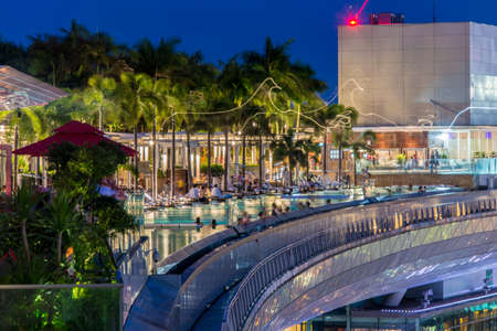 Singapore - AUGUST 5, 2014: Swimming pool at Marina Bay Sands Hotel on August 5 in Singapore,...