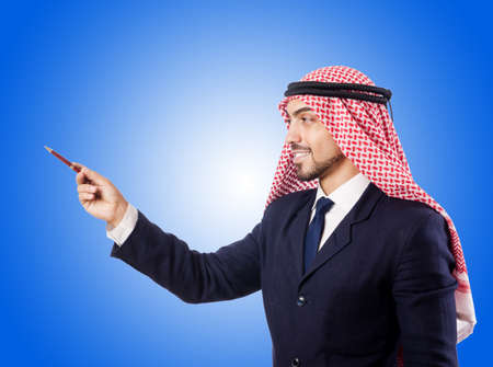 Arab businessman against the gradientの写真素材