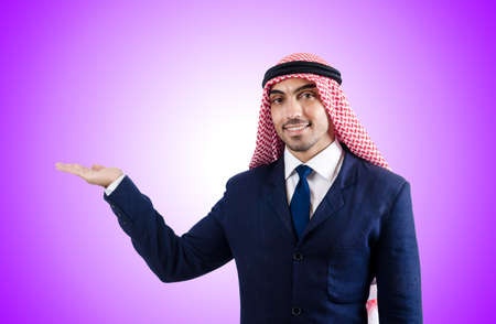 Arab businessman against the gradientの写真素材