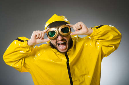 Man wearing yellow suit and aviator glassesの写真素材