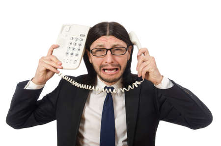 Businessman in business concept isolated on whiteの写真素材