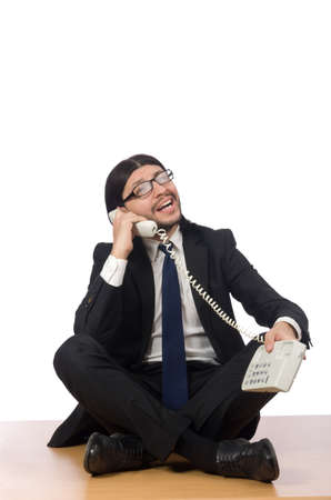 Businessman in business concept isolated on whiteの写真素材