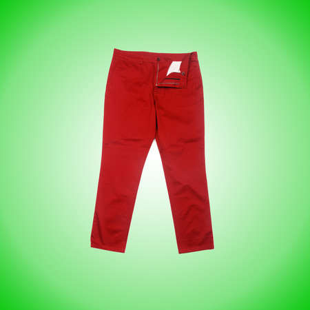 Fashion concept with trousers against gradientの写真素材