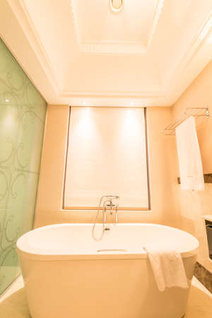 Modern bathroom interior with bathtub