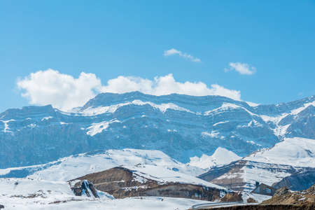 Winter mountains in Qusar region of Azerbaijanの写真素材