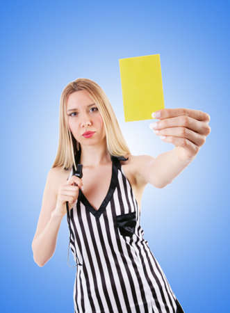 Woman judge against the gradientの写真素材