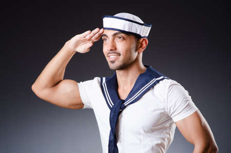 Funny sailor with cap and shirtの写真素材