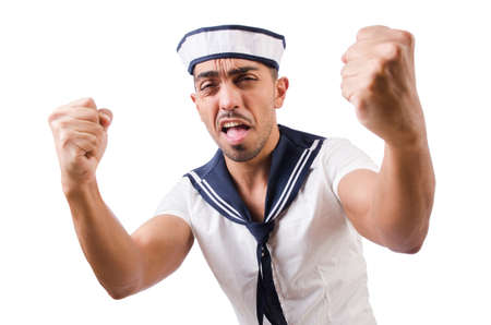 Sailor isolated on the white backgroundの写真素材
