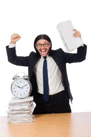 Young businessman isolated on the white backgroundの写真素材
