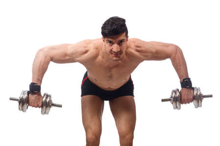 Muscular man isolated on the white backgroundの写真素材
