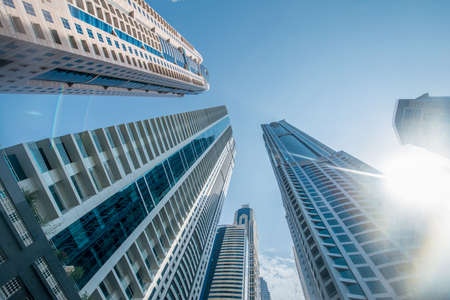 Tall Dubai Marina skyscrapers in UAEの写真素材