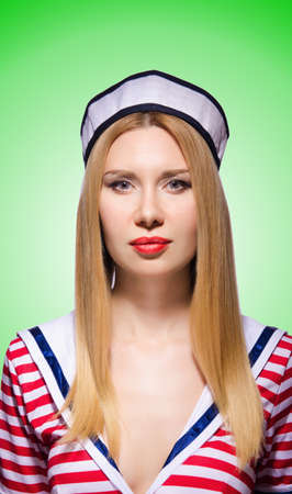 Woman in sailor costume  - marine conceptの写真素材