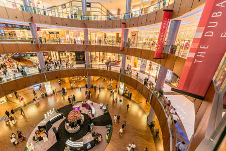 Dubai - AUGUST 7, 2014: Dubal Mall shopping mall on August 7 in Dubai, UAE. Dubai is the center of trade in Middle Eastのeditorial素材