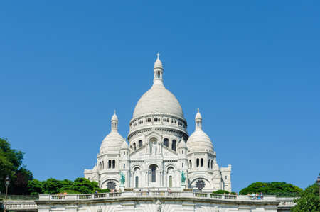Paris - SEPTEMBER 12, 2012: Basilique du Sacre Coeur on September 12 in Paris, France. Basilique du Sacre Coeur is popular tourist destinationのeditorial素材